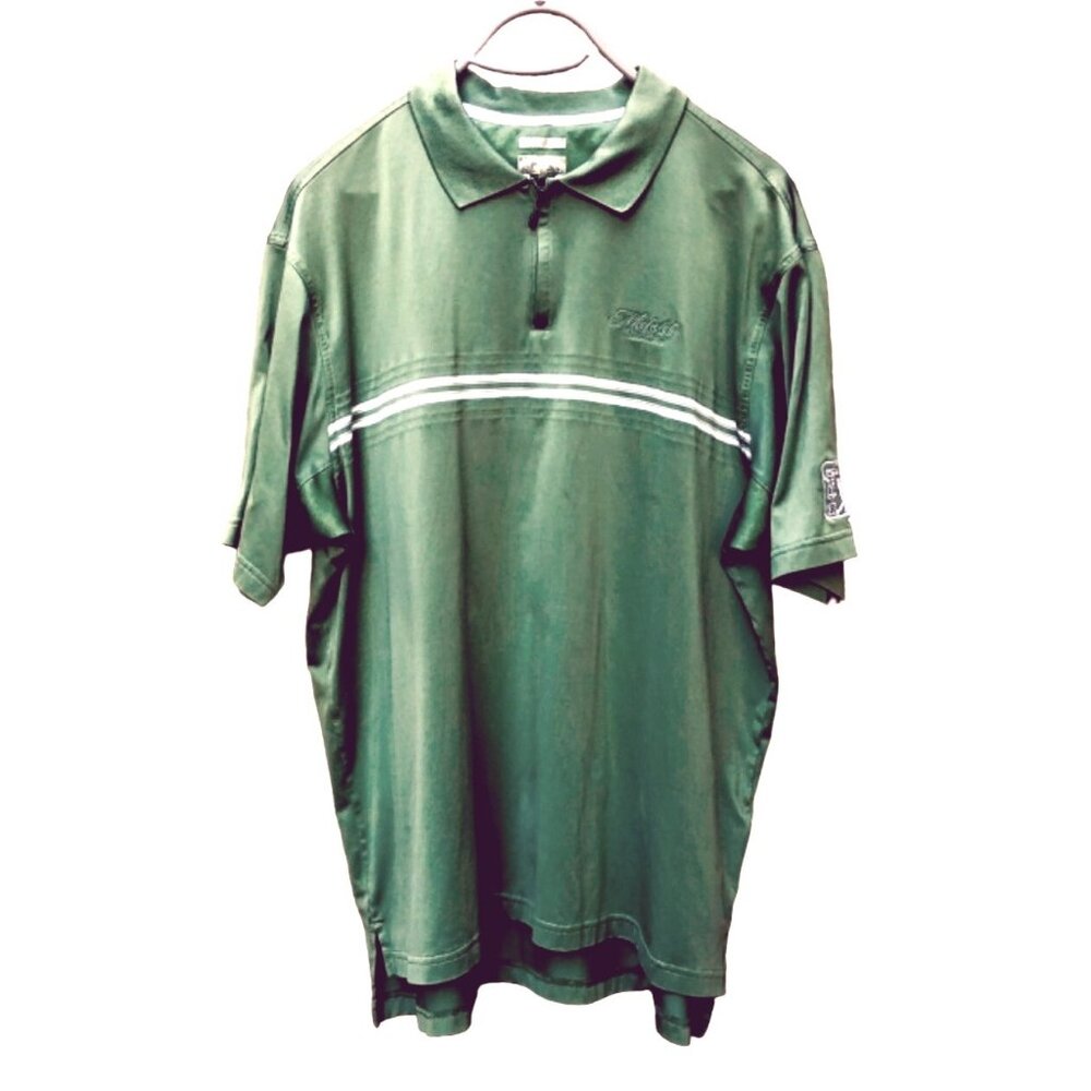 adidas Men's PGA Tour Michelob Ultra Golf Shirt Quarter Zip Green SIze 2XL - Picture 1 of 5